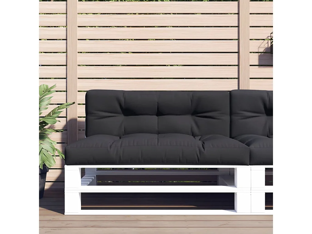 Coussin de palette noir 120x40x12 cm tissu FR119526