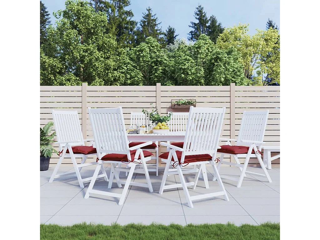 Coussins de palette lot de 6 rouge bordeaux 50x50x7 cm FR148331