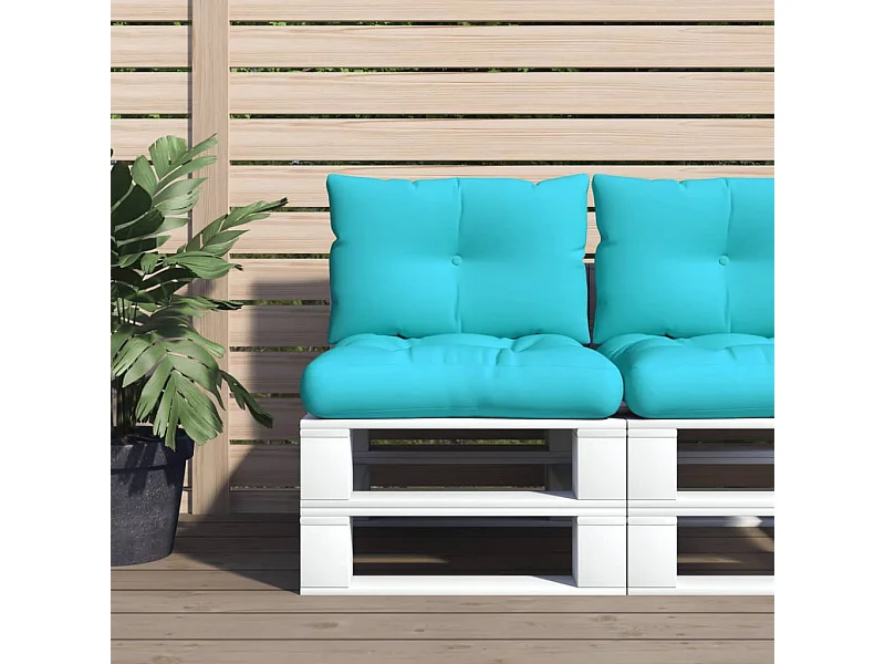 Coussins de palette lot de 2 turquoise tissu Oxford FR500346