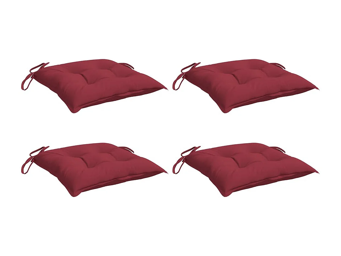 Coussins de palette lot de 4 rouge bordeaux 50x50x7 cm FR577752