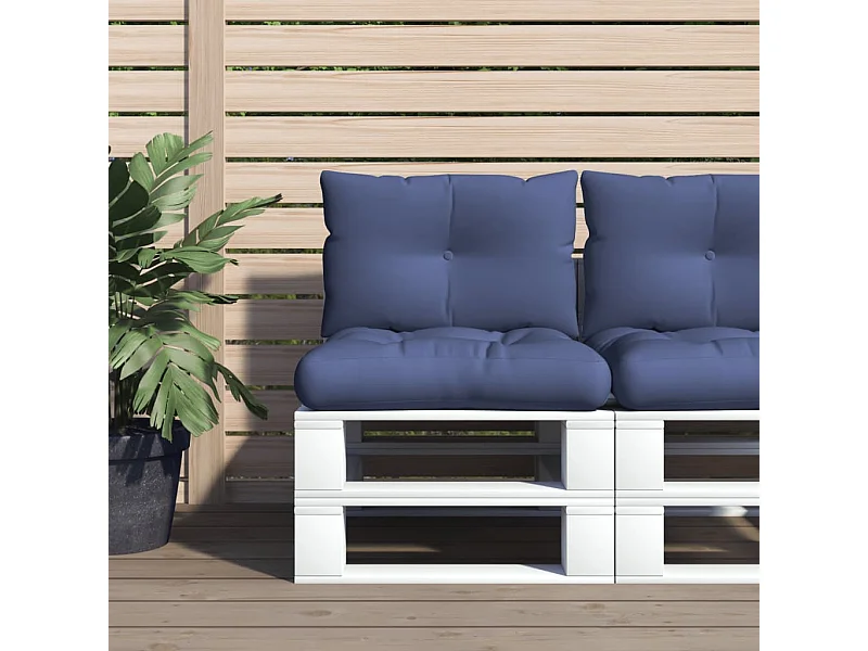 Set de cojines para sofá de palets tela azul marino 60x38x13 cm ES635315