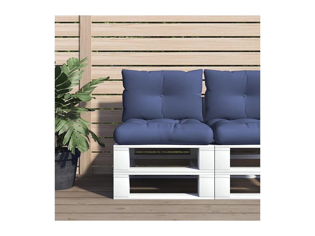Ensemble de coussins en palette bleu marine 60x38x13 cm tissu FR741527