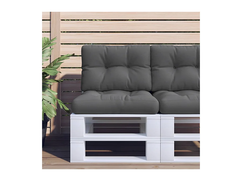 Coussins de palette lot de 2 anthracite tissu FR339150