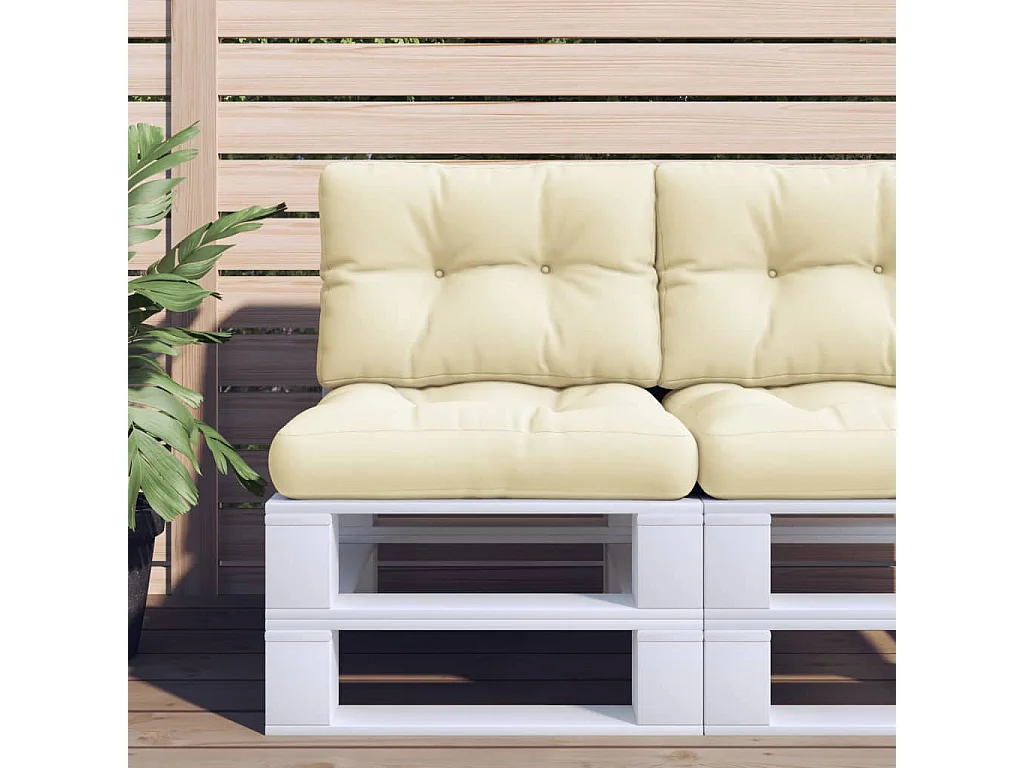 Coussins de palette lot de 2 crème tissu FR969553