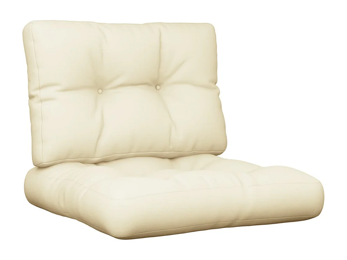 Coussins de palette lot de 2 crème tissu FR969553