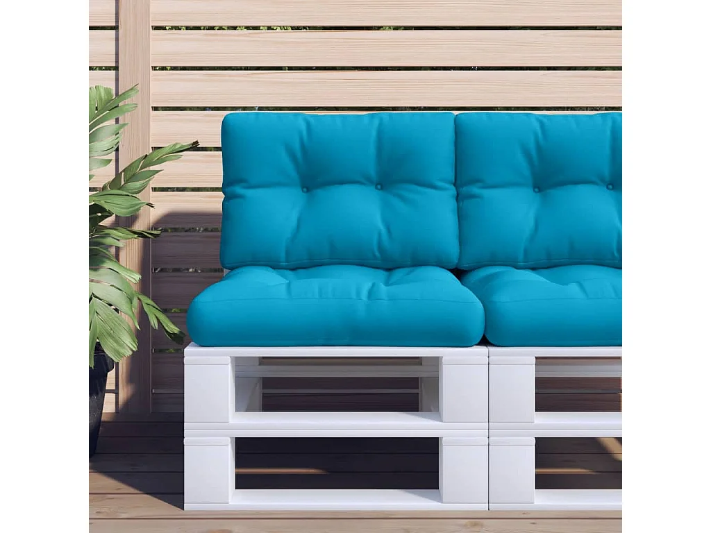 Coussins de palette lot de 2 bleu tissu FR286846