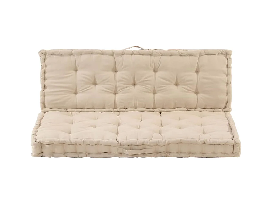 Coussins de plancher de palette 2 pcs Coton Beige FR599991