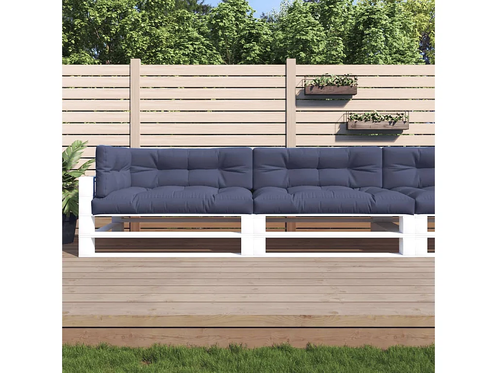 Almofadões para sofá de paletes 5 pcs tecido azul-marinho PT607627