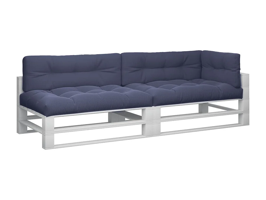 Almofadões para sofá de paletes 5 pcs tecido azul-marinho PT607627