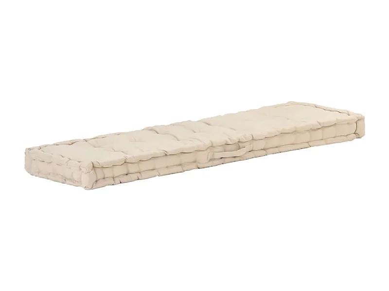Palletvloerkussen 120x40x7 cm katoen beige BE298049