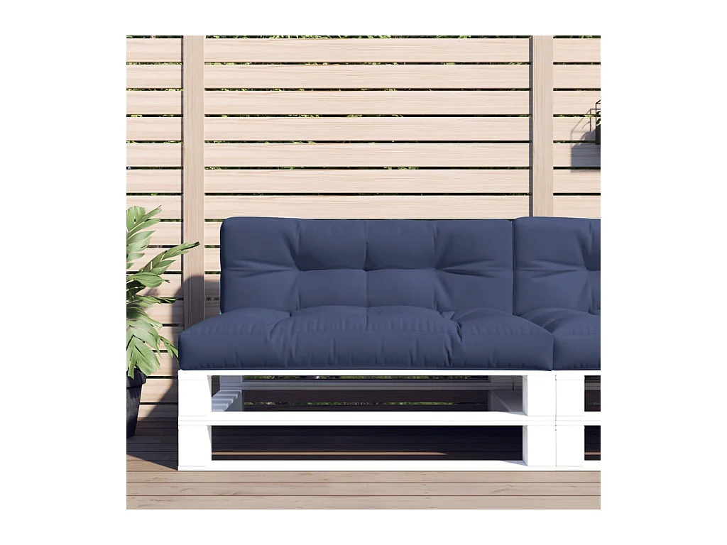 Coussins de palette lot de 2 bleu marine tissu FR598503