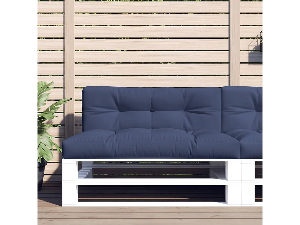 Coussins de palette lot de 2 bleu marine tissu FR598503