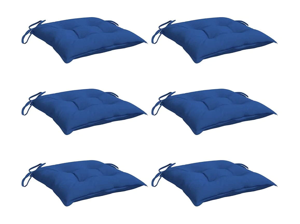 Coussins de palette lot de 6 bleu 50x50x7 cm tissu oxford FR852829