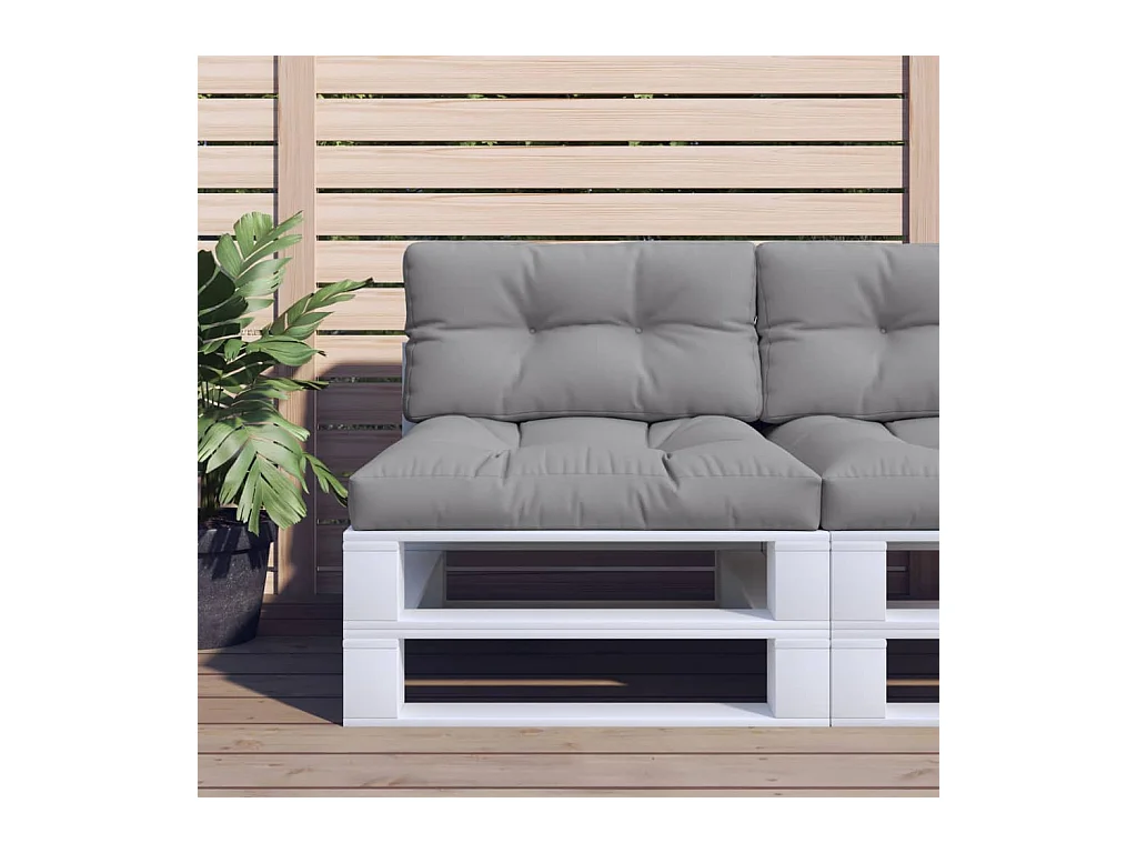Coussins de palette lot de 2 gris tissu FR115578
