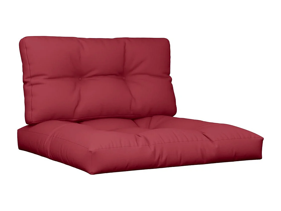 Coussins de palette lot de 2 rouge bordeaux tissu FR503744