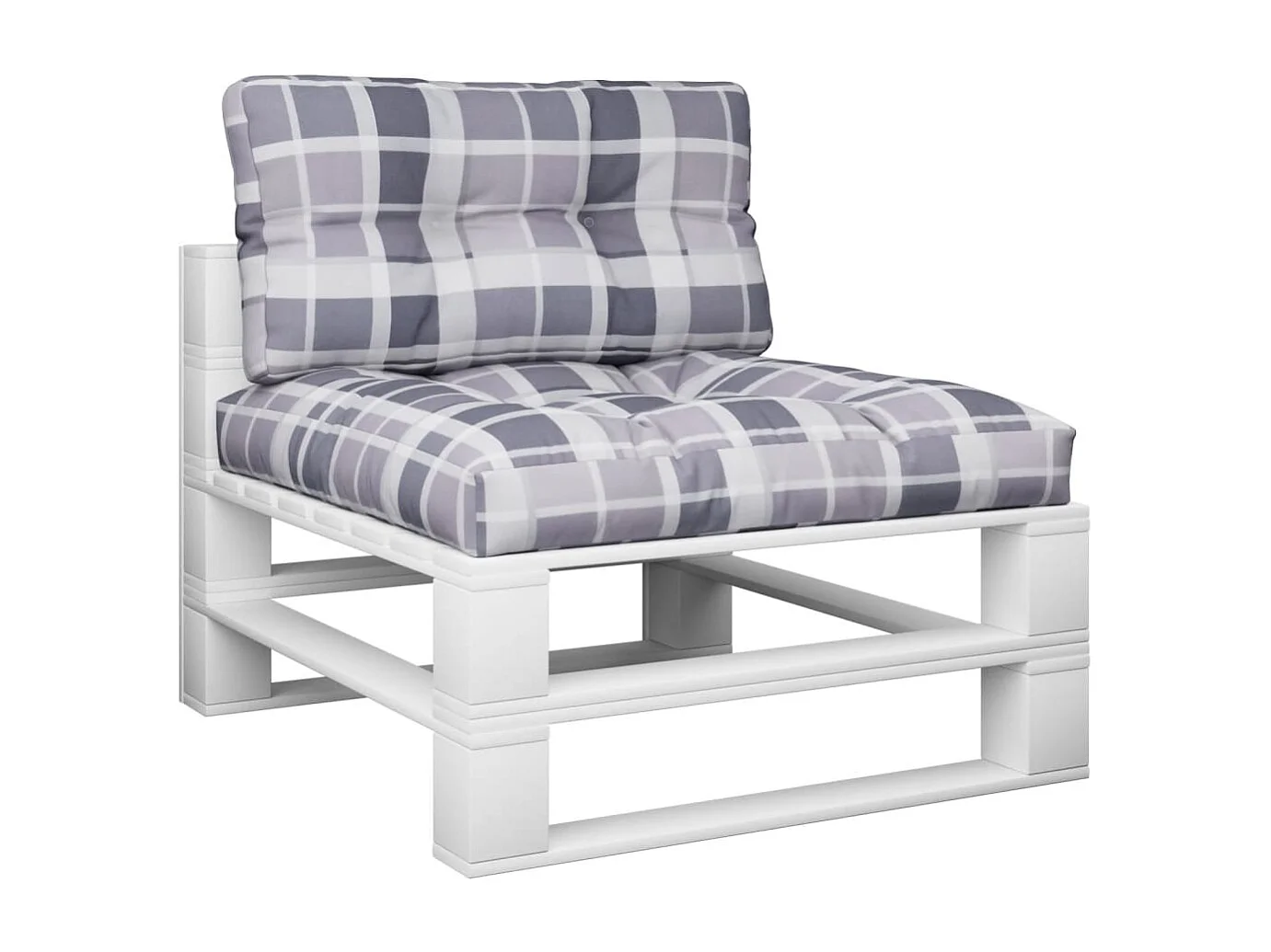 Coussins de palette lot de 2 motif à carreaux gris tissu FR444290