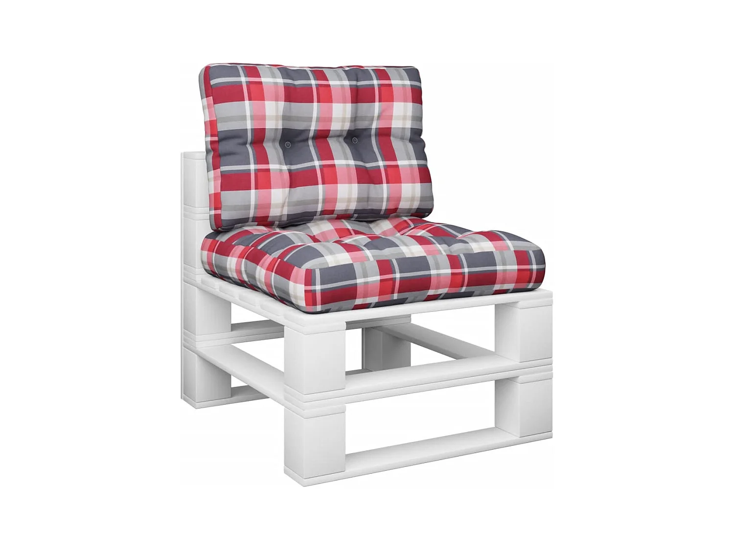 Cojines para palets 2 unidades tela a cuadros rojos ES263807