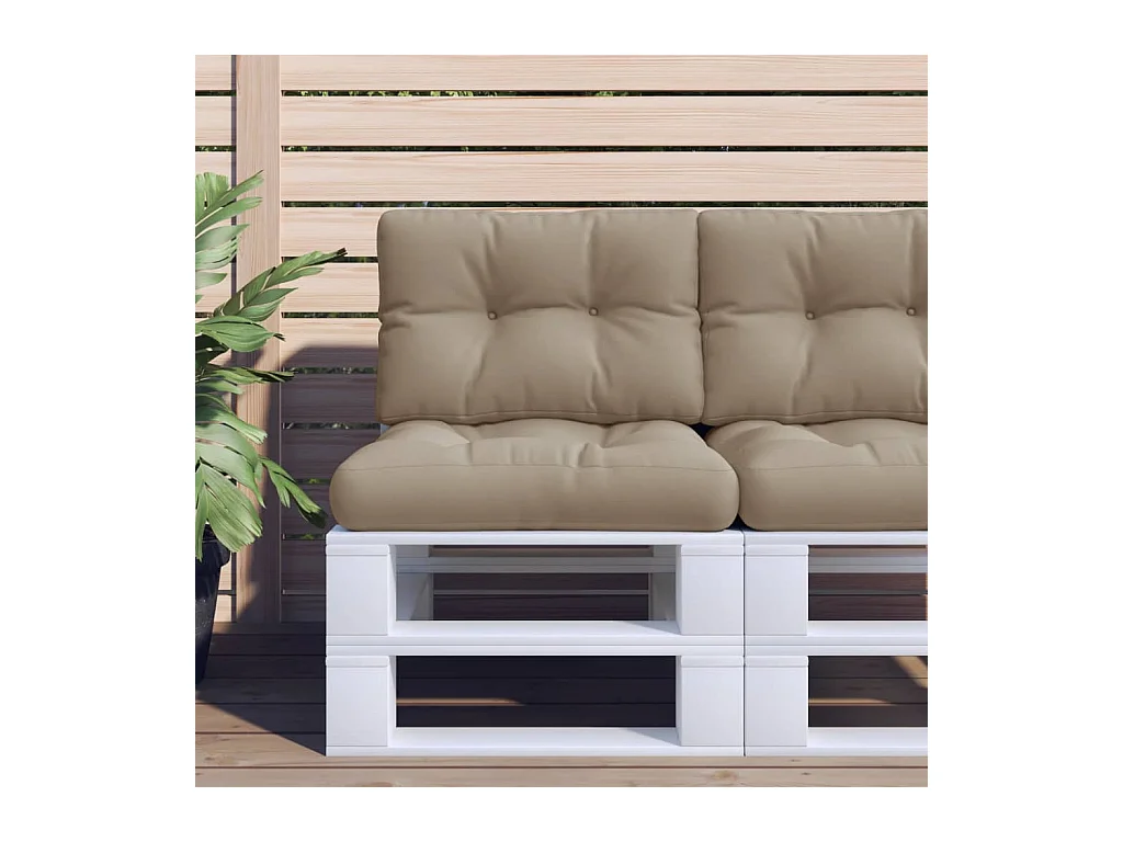 Coussins de palette lot de 2 taupe tissu FR236545
