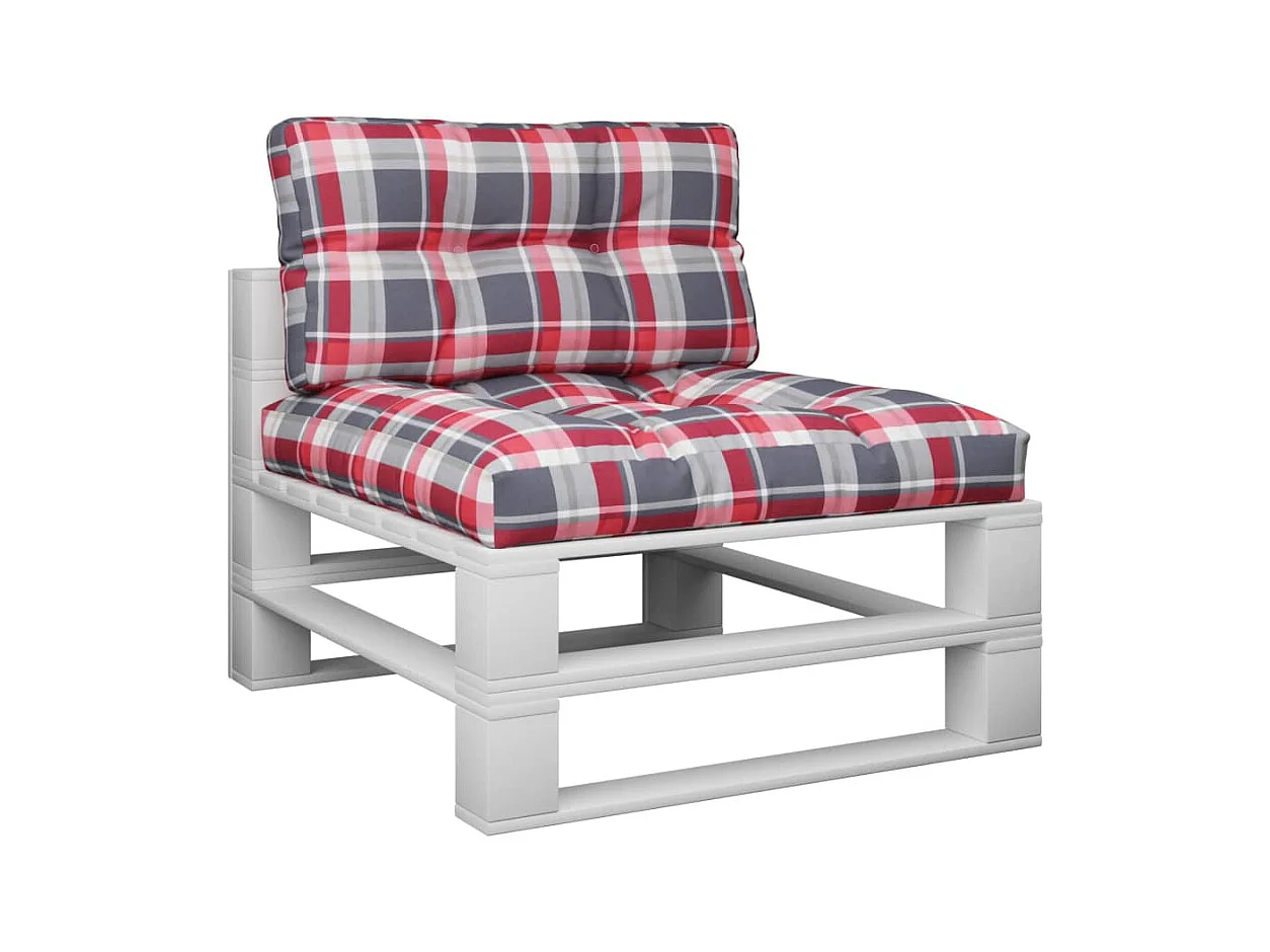 Cojines para palets 2 unidades tela a cuadros rojos ES883189