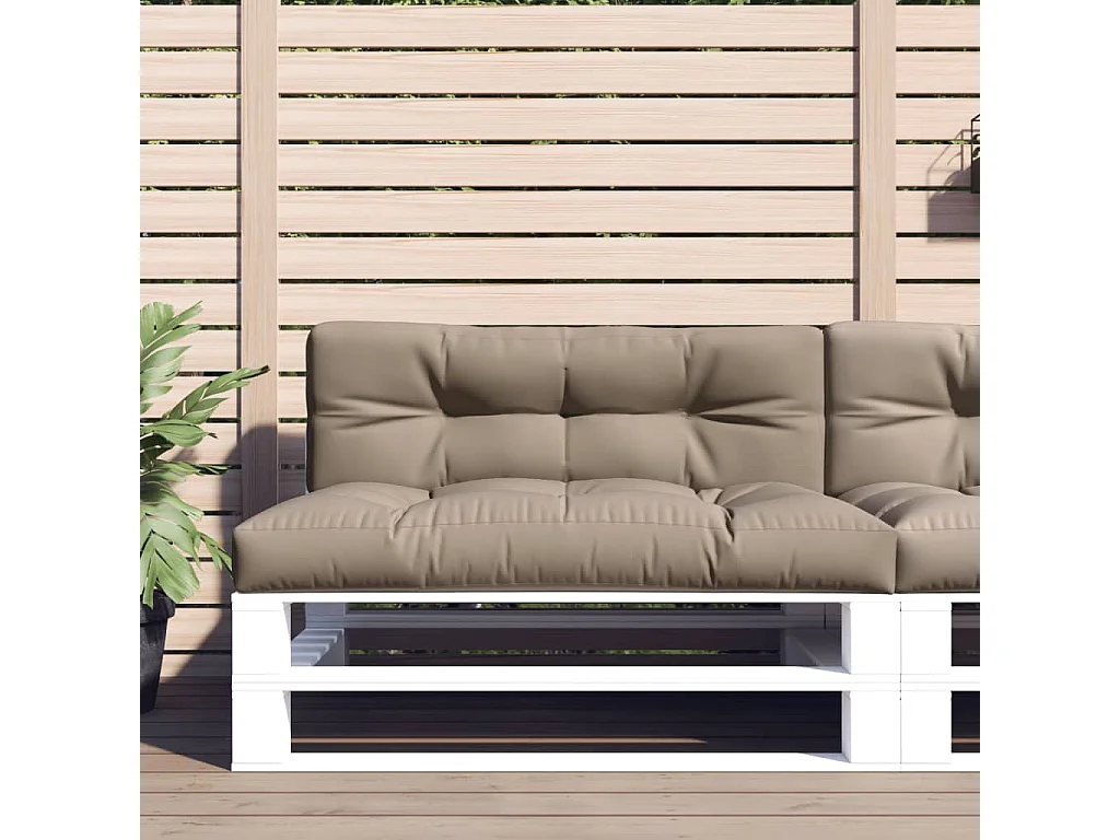 Almofadões de paletes 2 pcs tecido cinza-acastanhado PT615522