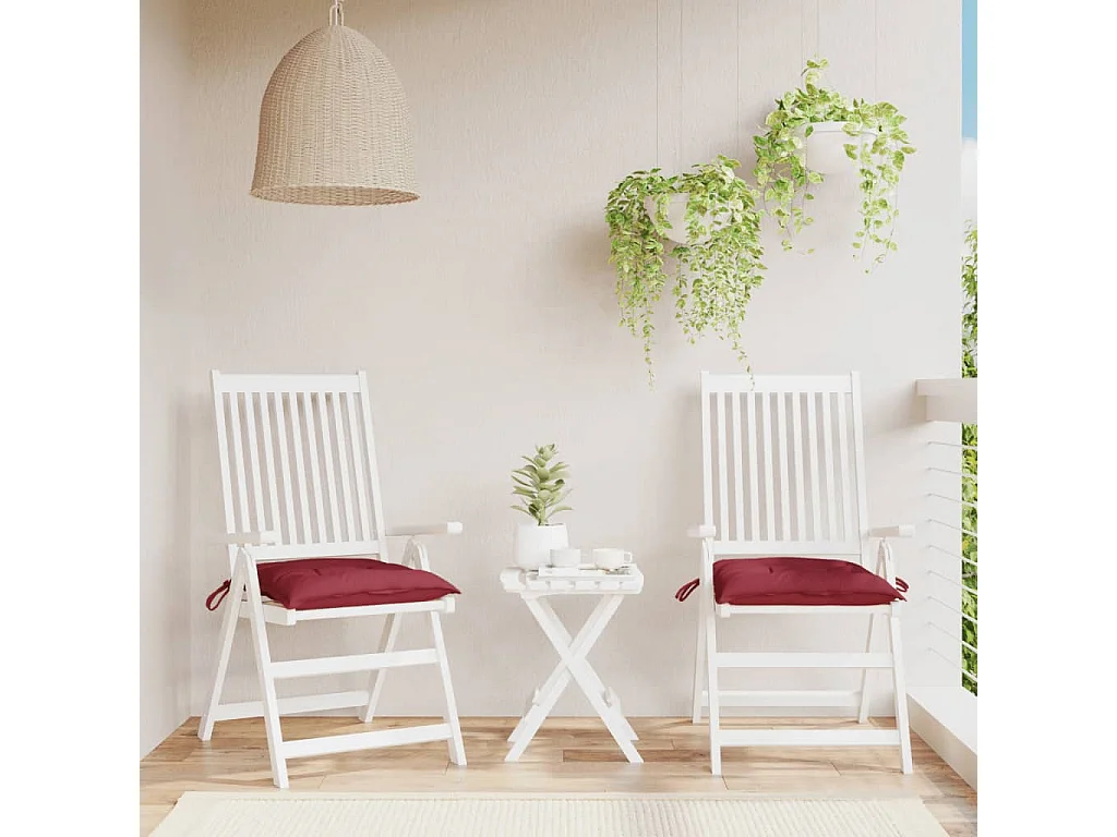 Coussins de palette lot de 2 rouge bordeaux 50x50x7 cm FR901282