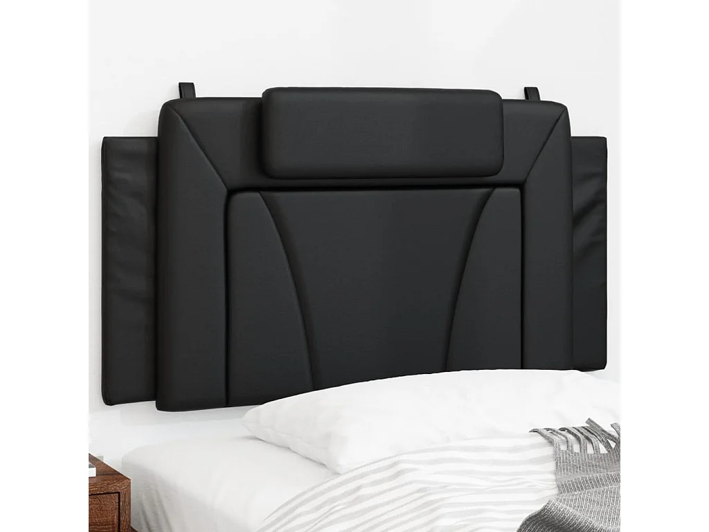 Coussin de tête de lit noir 100 cm similicuir FR878955