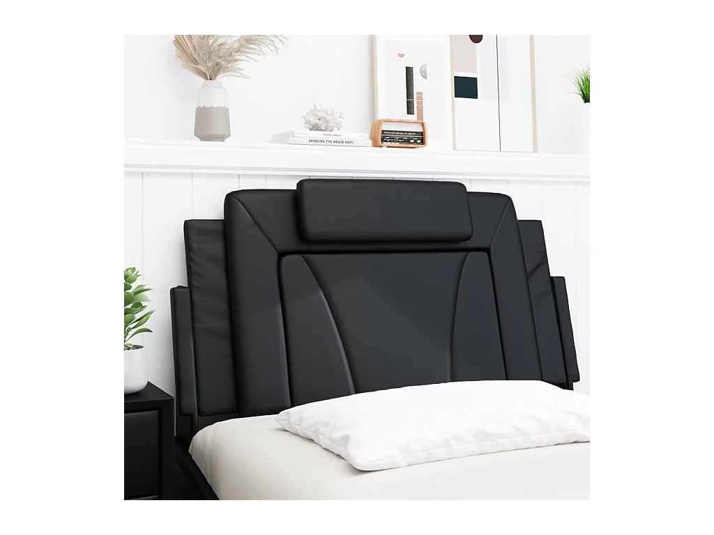Coussin de tête de lit noir 100 cm similicuir FR878955