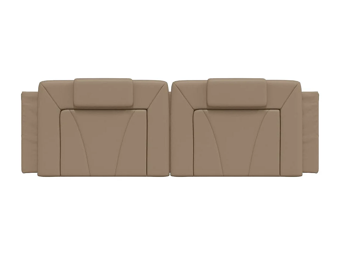 Cabecero de cama acolchado cuero sintético capuchino 160 cm ES669953