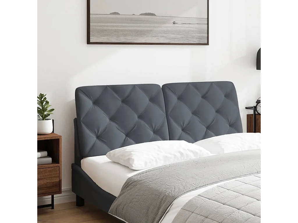 Coussin de tête de lit gris foncé 140 cm velours FR491531