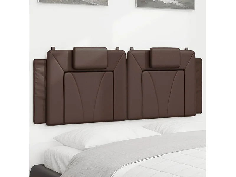 Testata del letto | Cuscino Testiera Marrone 140 cm in Similpelle