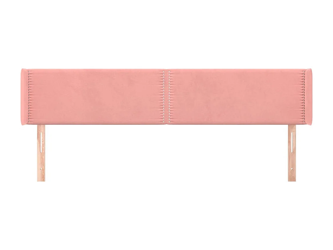 Tête de lit avec oreilles Rose 203x16x78/88 cm Velours FR969070