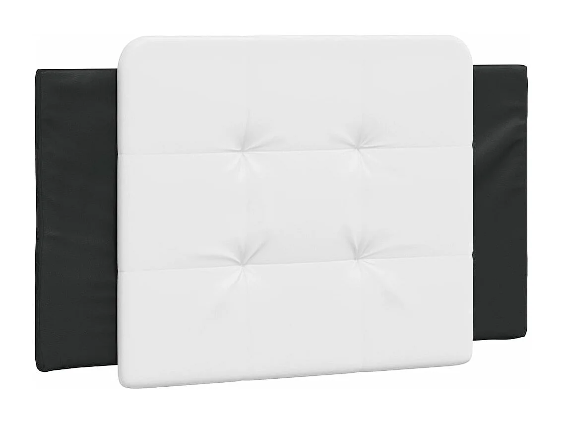 Coussin de tête de lit noir et blanc 80 cm similicuir FR242629