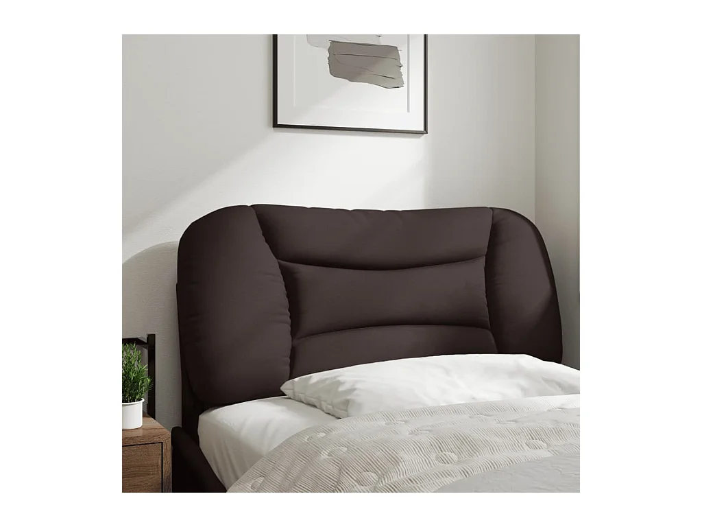 Coussin de tête de lit marron foncé 90 cm tissu FR275388