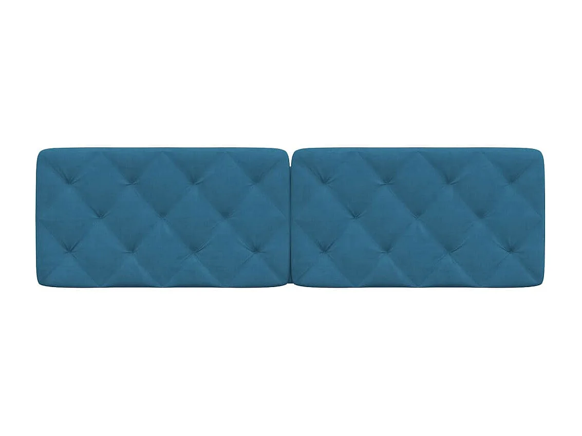 Cabecero de cama acolchado terciopelo azul 180 cm ES129342