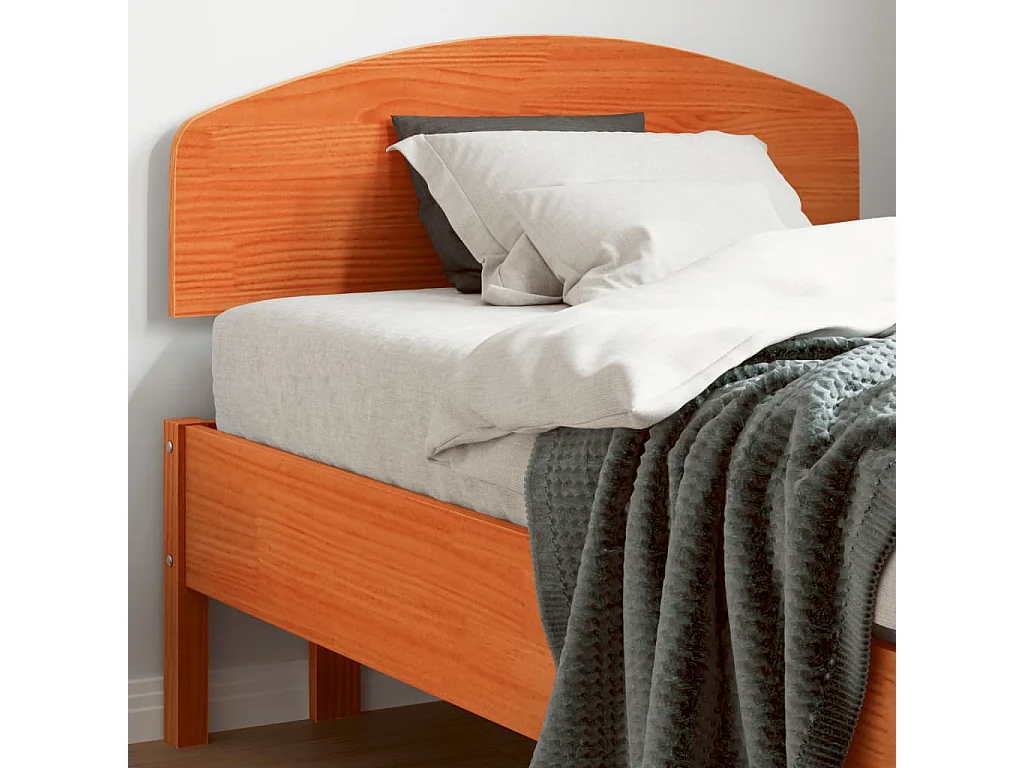 Cabecero de cama madera maciza de pino marrón cera 100 cm ES395532