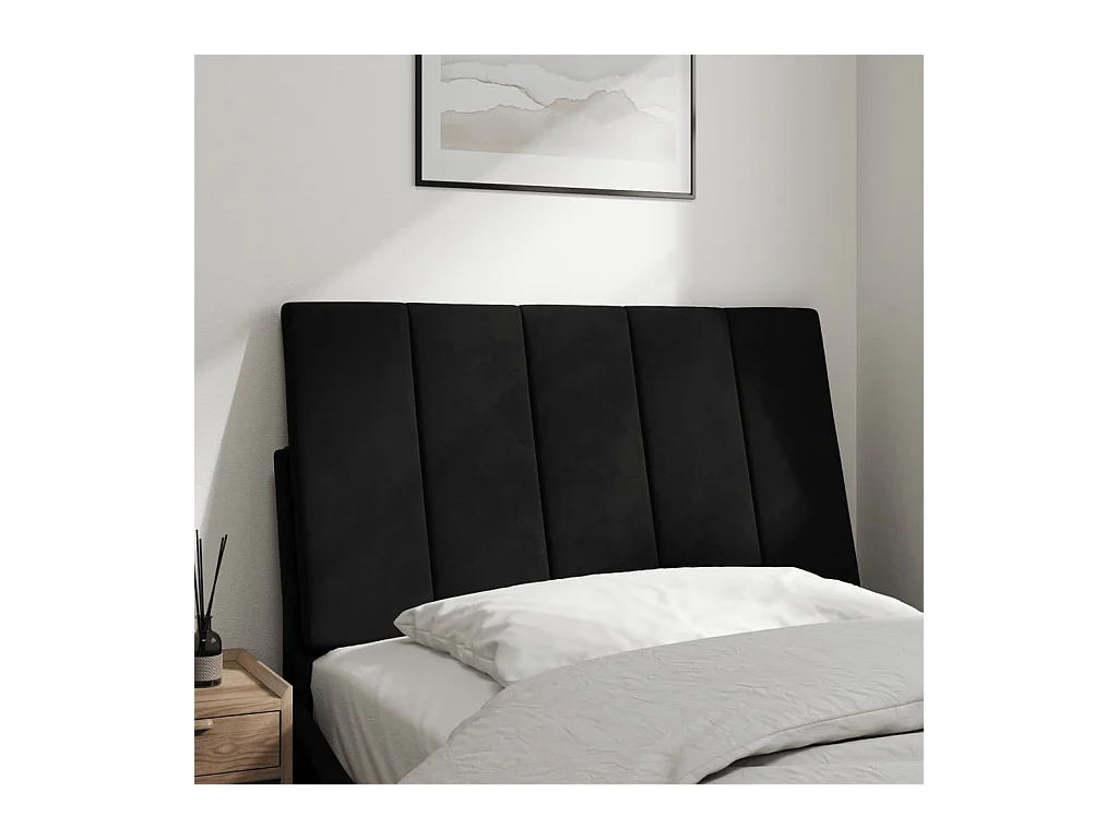 Testata del letto | Cuscino Testiera Nero 90 cm in Velluto