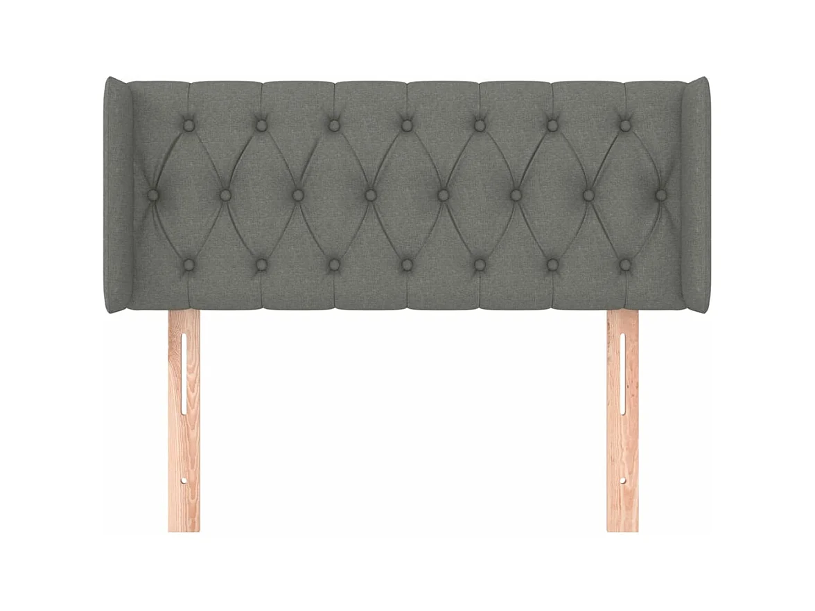 Tête de lit avec oreilles Gris foncé 103x16x78/88 cm Tissu FR993097