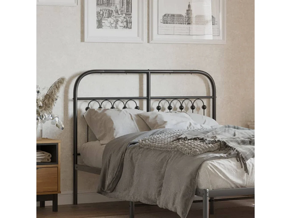 Tête de lit métal noir 120 cm FR380695