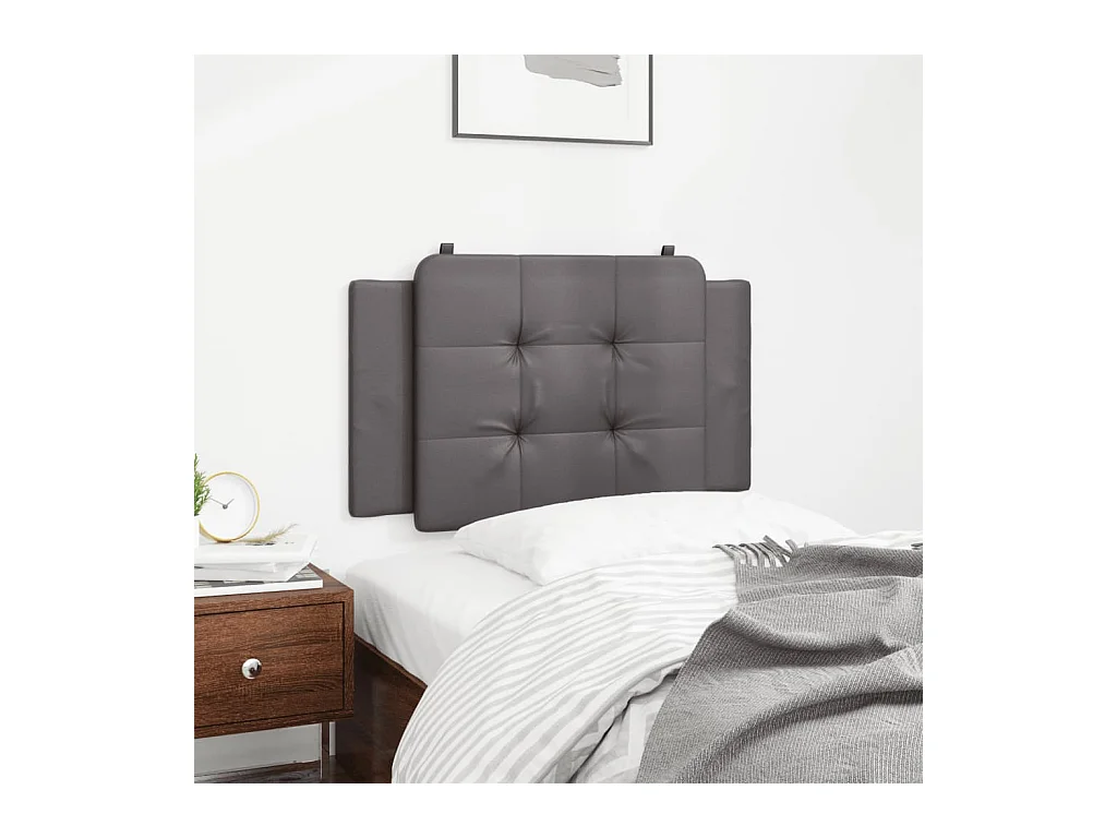 Testata del letto | Cuscino Testiera Grigio 90 cm in Similpelle