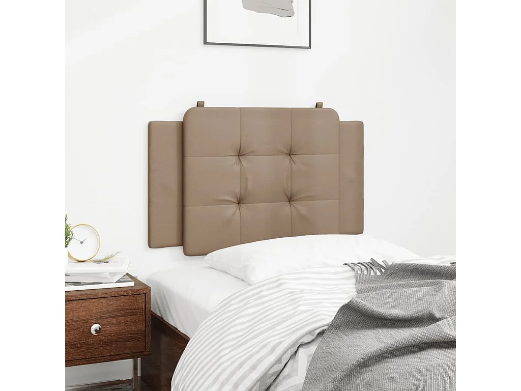 Cabecero de cama acolchado cuero sintético capuchino 90 cm ES188773