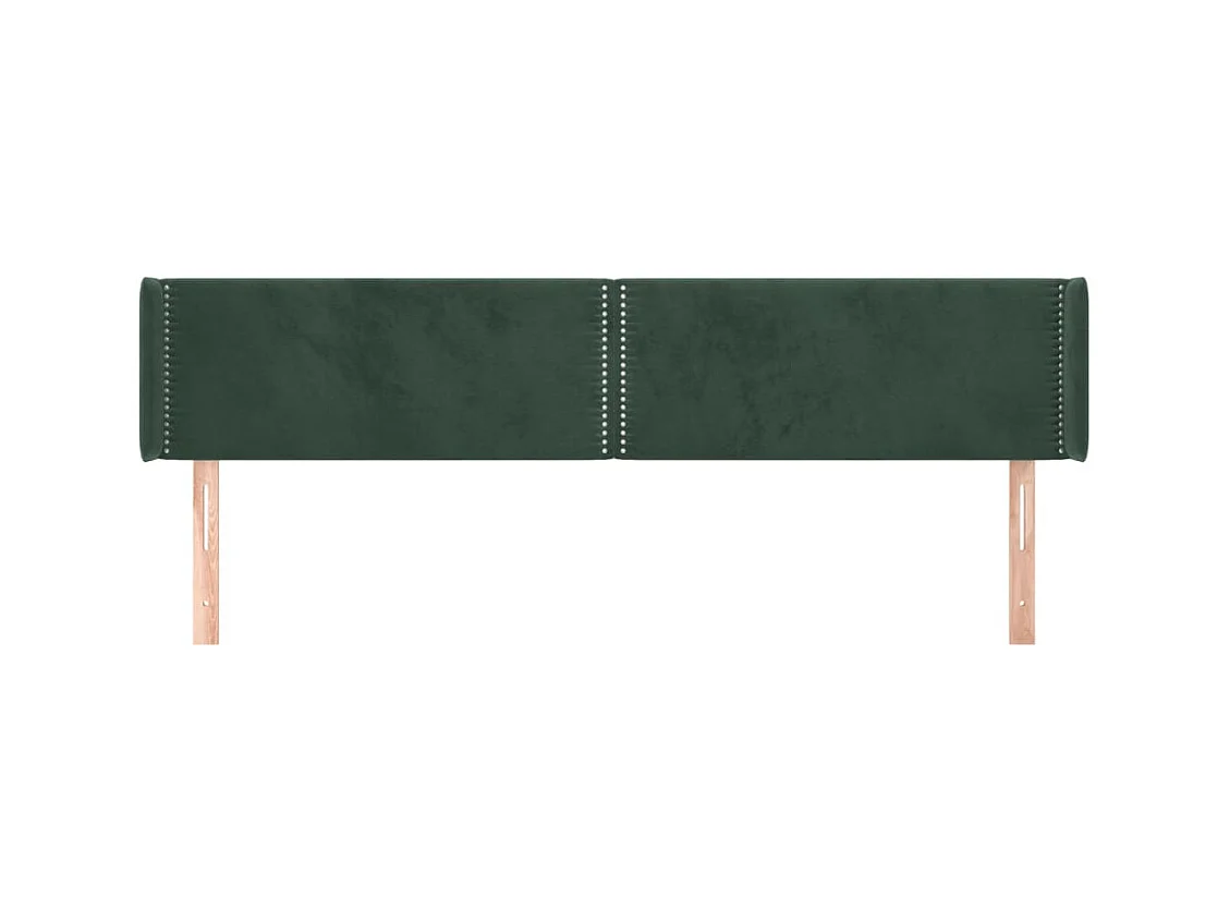Testiera | Testata del letto ad Orecchio Verde Scuro 163x16x78/88 cm in Velluto