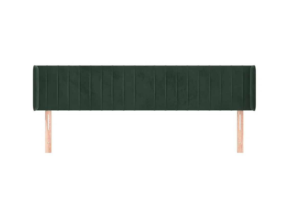 Tête de lit avec oreilles Vert foncé 203x16x78/88 cm Velours FR481888