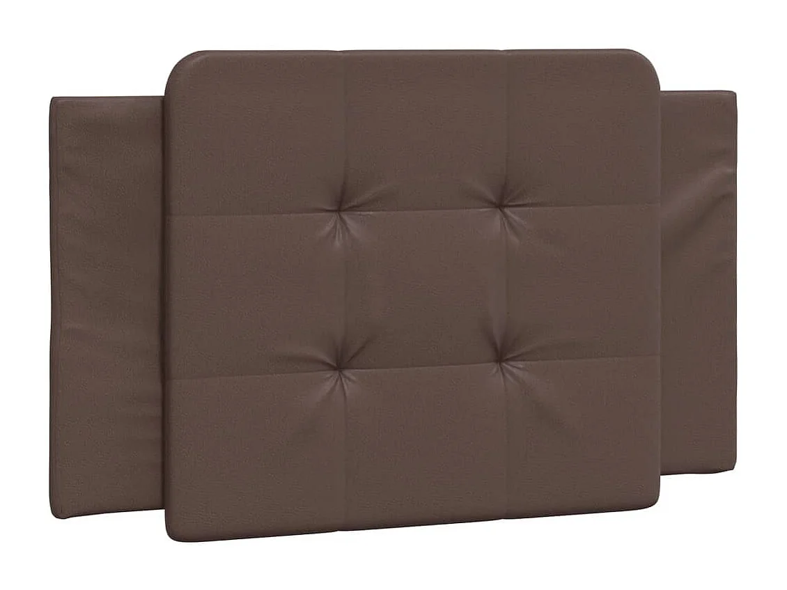Hoofdbordkussen 90 cm kunstleer bruin BE698113