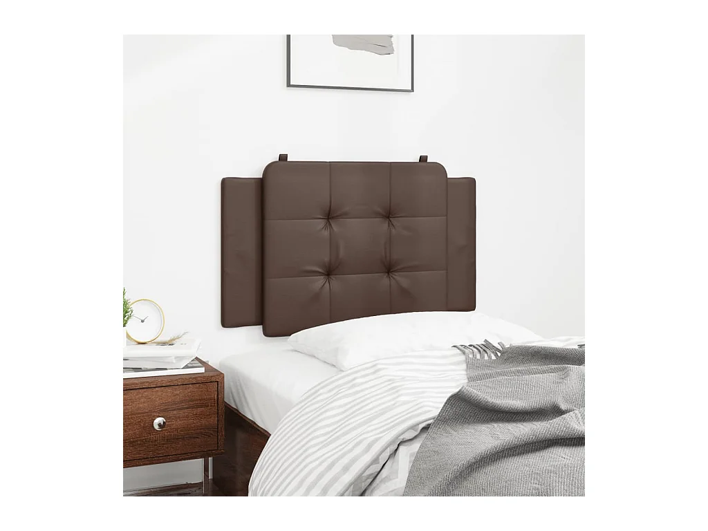 Coussin de tête de lit marron 90 cm similicuir FR624972