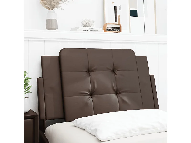 Coussin de tête de lit marron 90 cm similicuir FR624972