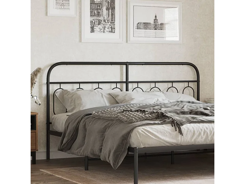 Cabeceira de cama 183 cm metal preto PT814589