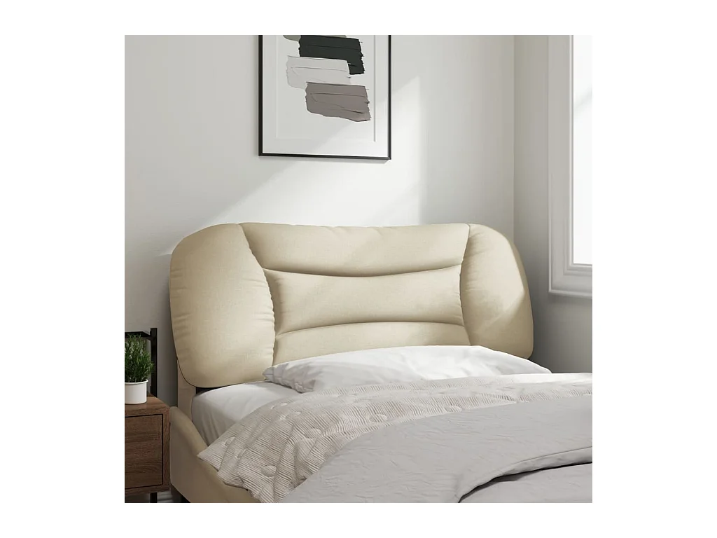 Coussin de tête de lit crème 100 cm tissu FR259252