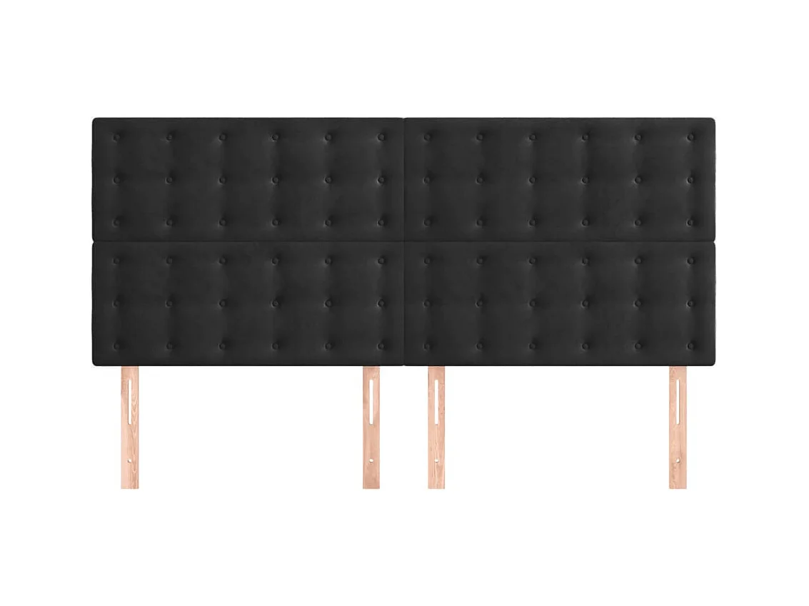 Têtes de lit 4 pcs Noir 90x5x78/88 cm Velours FR184526
