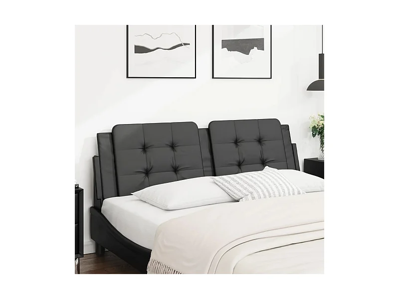 Coussin de tête de lit noir 160 cm similicuir FR576060