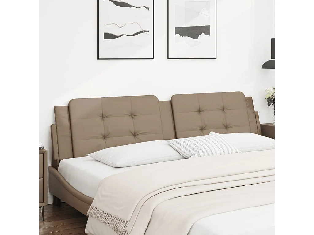 Almofadão de cabeceira 200 cm couro artificial cappuccino PT185446